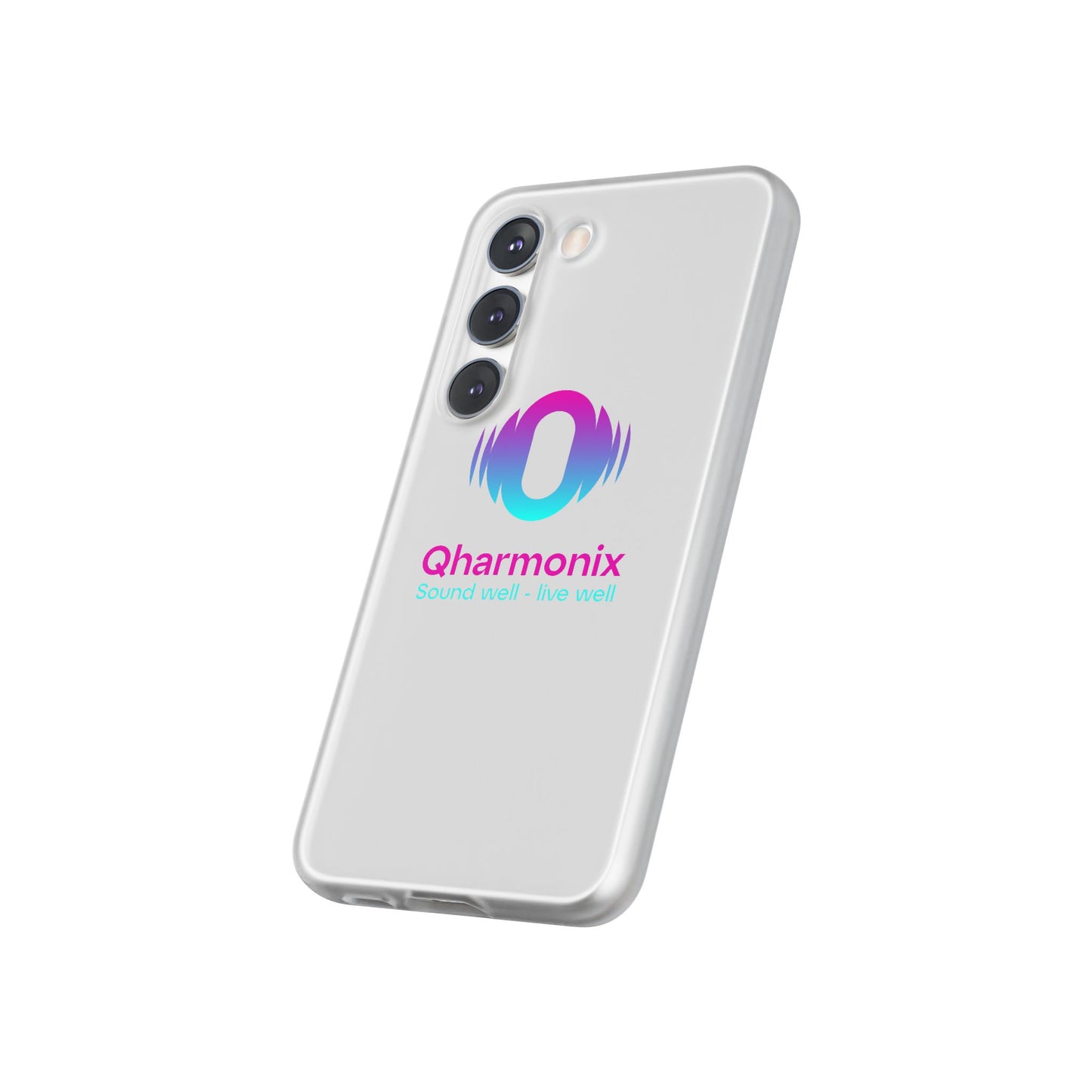 Stylish Phone Case: Qharmonix Sound Well Live Well, Customizable Flexi Cases, Tech Accessory, Unique Gift, Music Lover Merchandise, [...]