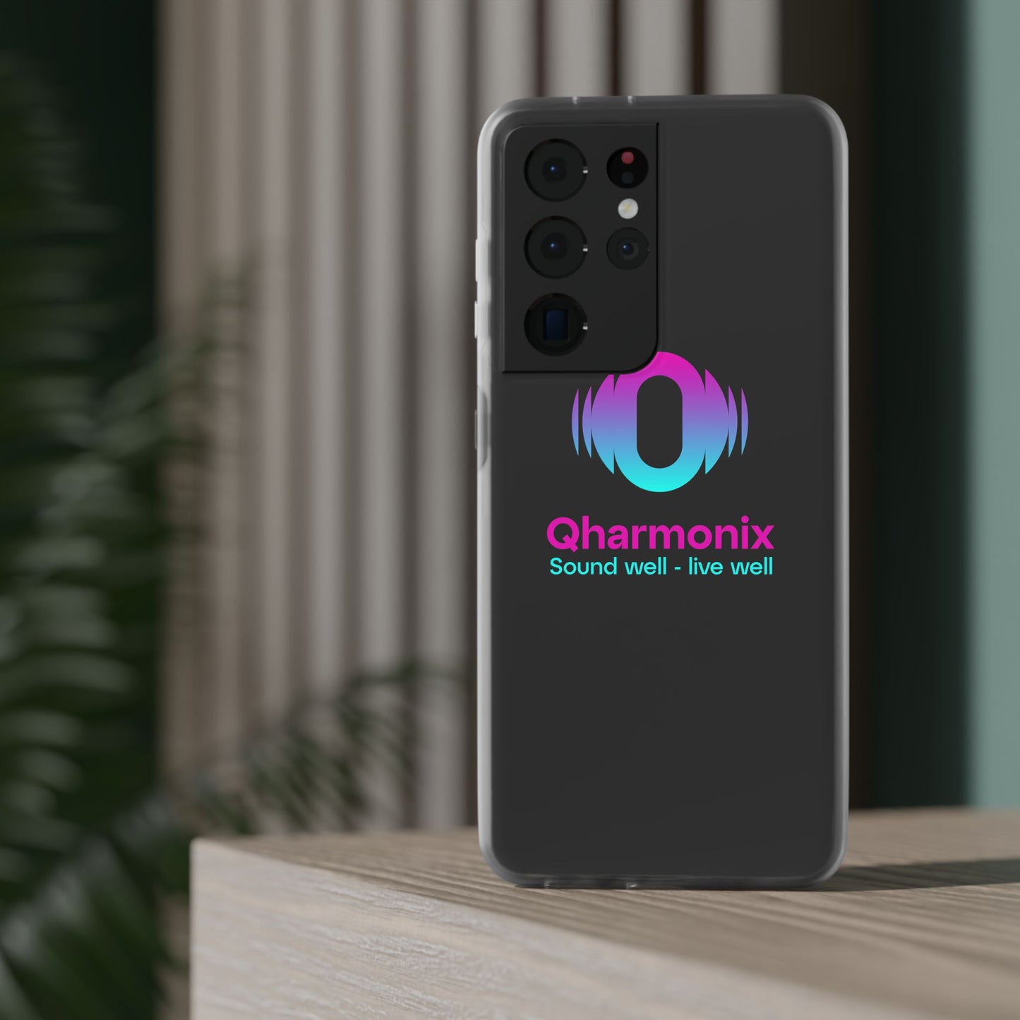 Stylish Phone Case: Qharmonix Sound Well Live Well, Customizable Flexi Cases, Tech Accessory, Unique Gift, Music Lover Merchandise, [...]