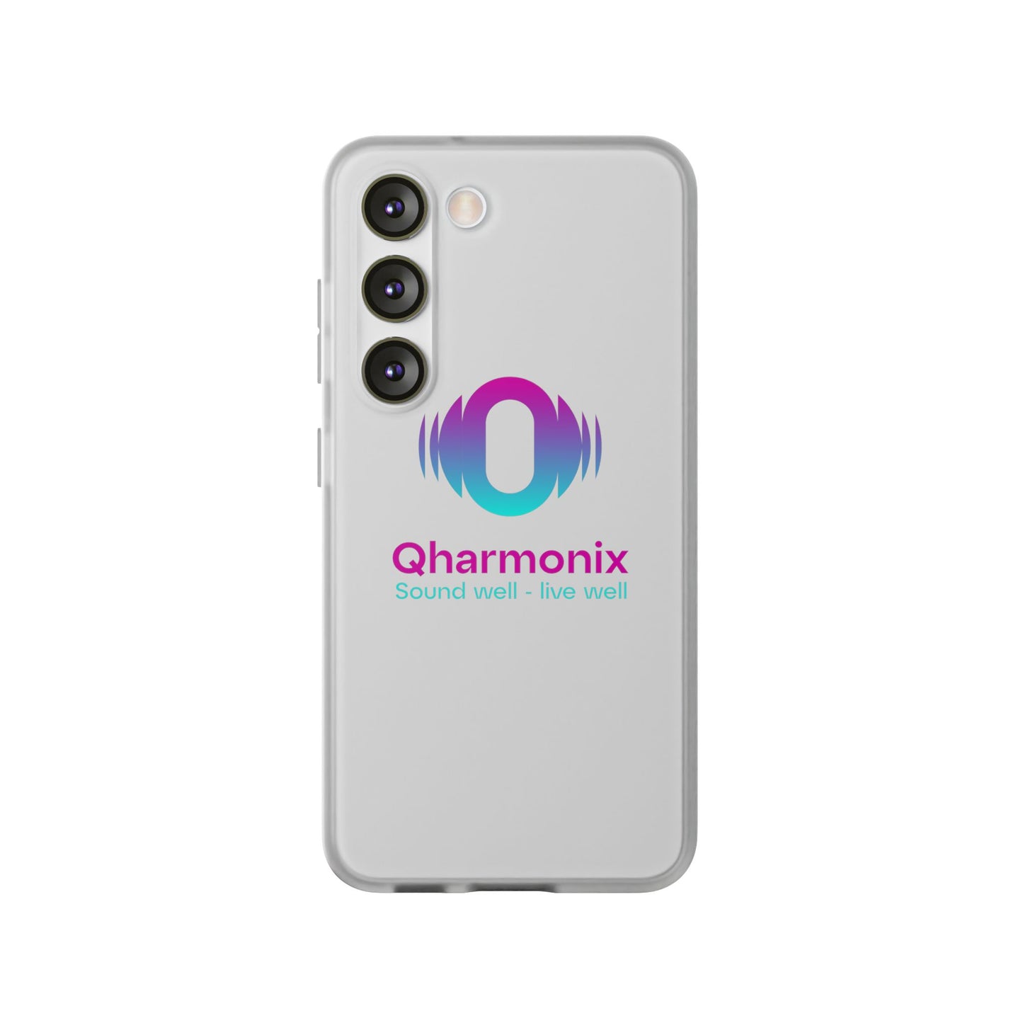 Stylish Phone Case: Qharmonix Sound Well Live Well, Customizable Flexi Cases, Tech Accessory, Unique Gift, Music Lover Merchandise, [...]
