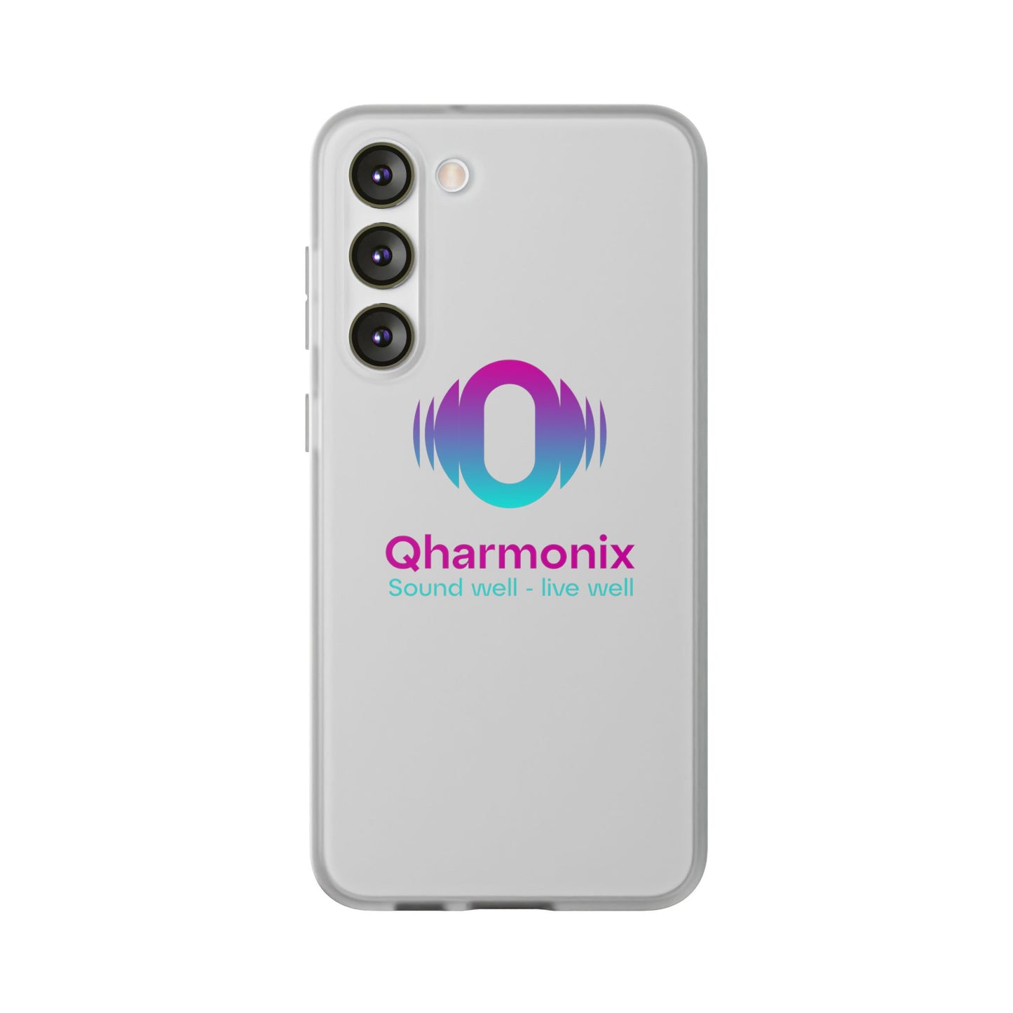 Stylish Phone Case: Qharmonix Sound Well Live Well, Customizable Flexi Cases, Tech Accessory, Unique Gift, Music Lover Merchandise, [...]