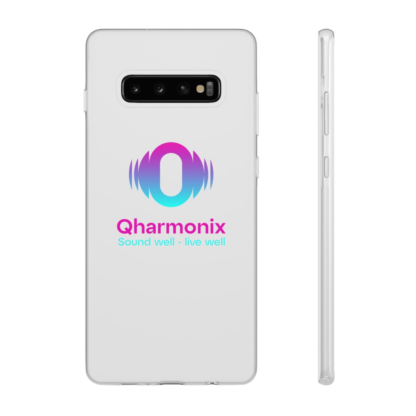 Stylish Phone Case: Qharmonix Sound Well Live Well, Customizable Flexi Cases, Tech Accessory, Unique Gift, Music Lover Merchandise, [...]