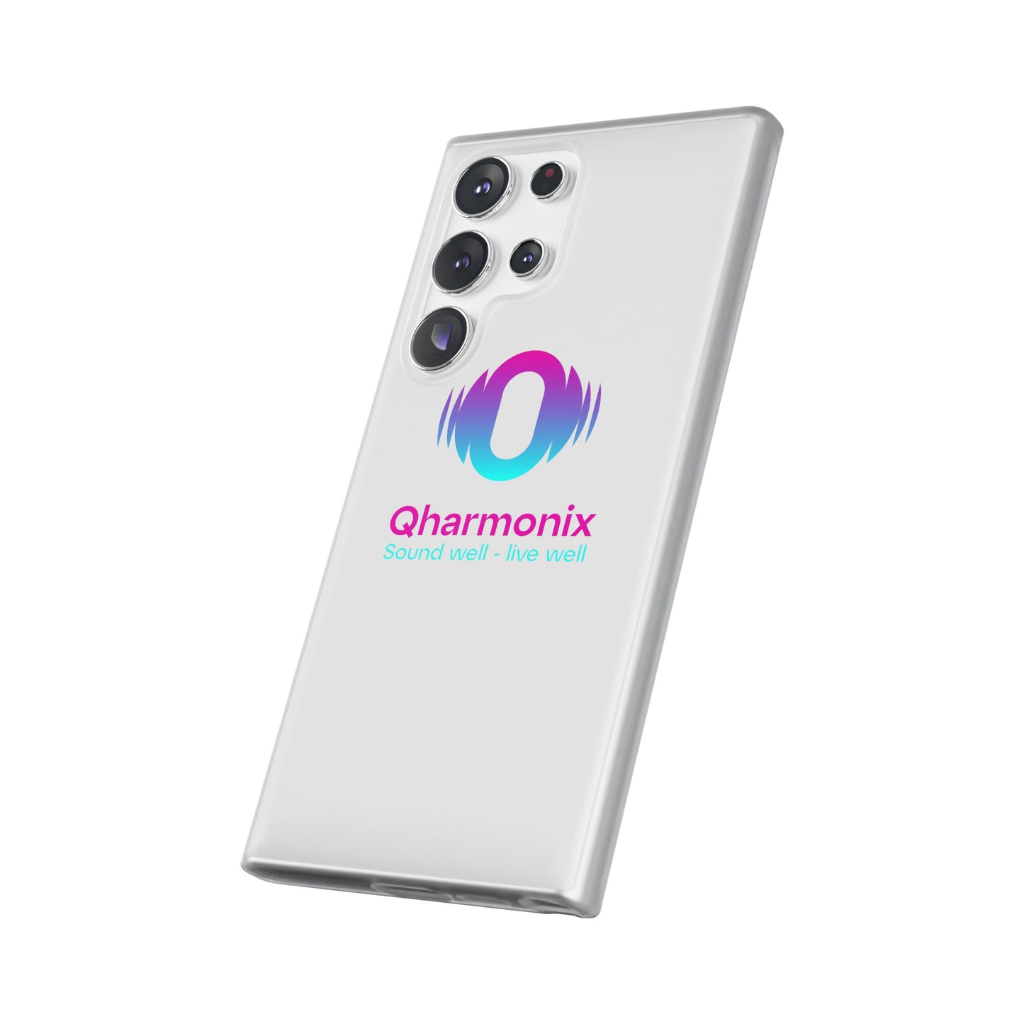 Stylish Phone Case: Qharmonix Sound Well Live Well, Customizable Flexi Cases, Tech Accessory, Unique Gift, Music Lover Merchandise, [...]