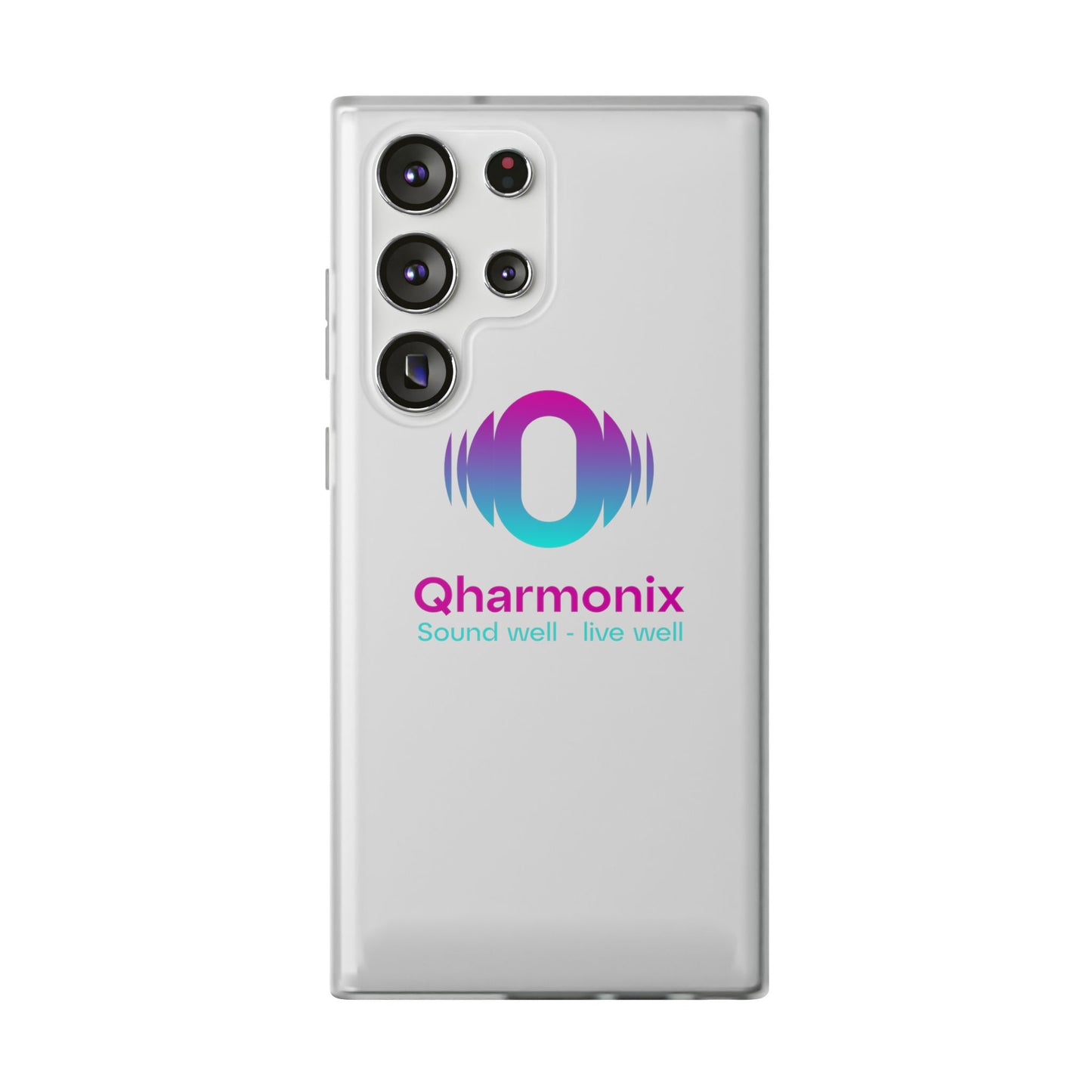 Stylish Phone Case: Qharmonix Sound Well Live Well, Customizable Flexi Cases, Tech Accessory, Unique Gift, Music Lover Merchandise, [...]