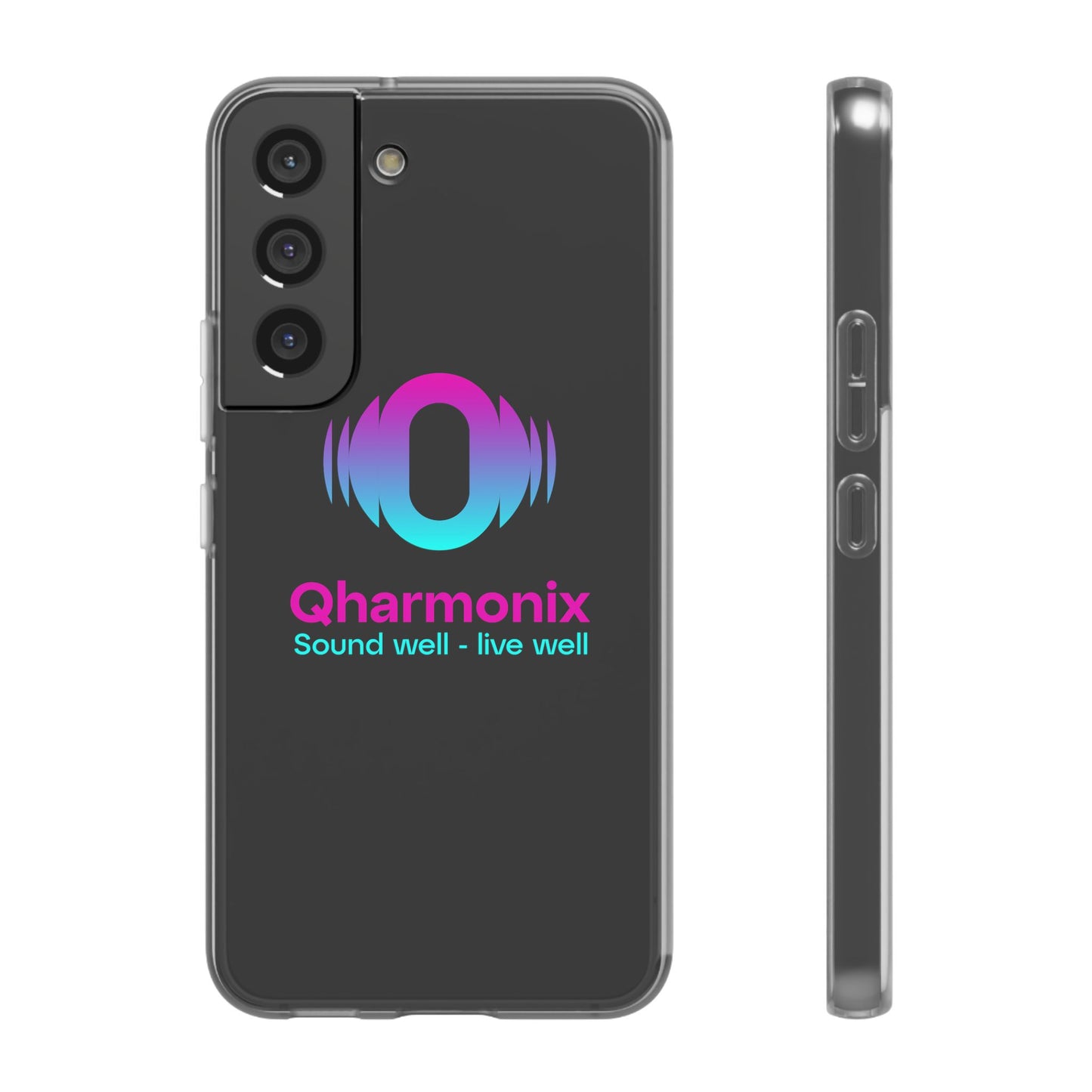 Stylish Phone Case: Qharmonix Sound Well Live Well, Customizable Flexi Cases, Tech Accessory, Unique Gift, Music Lover Merchandise, [...]