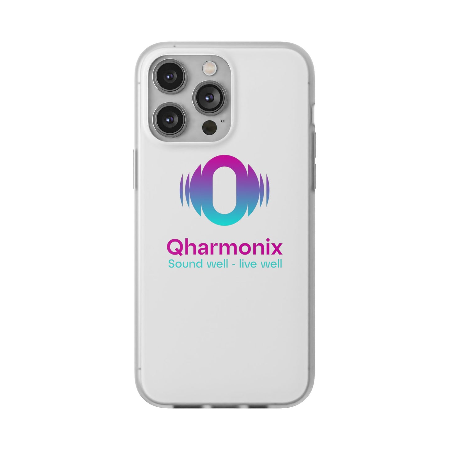 Stylish Phone Case: Qharmonix Sound Well Live Well, Customizable Flexi Cases, Tech Accessory, Unique Gift, Music Lover Merchandise, [...]