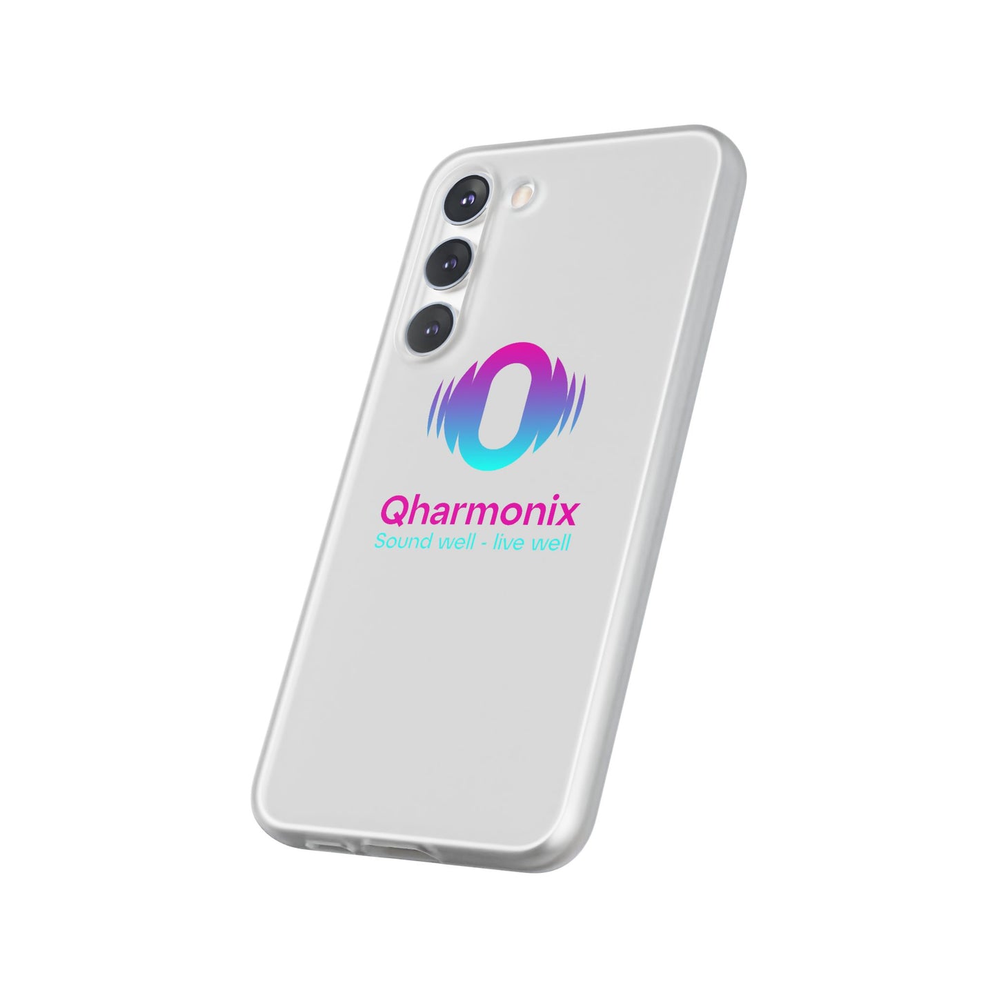 Stylish Phone Case: Qharmonix Sound Well Live Well, Customizable Flexi Cases, Tech Accessory, Unique Gift, Music Lover Merchandise, [...]
