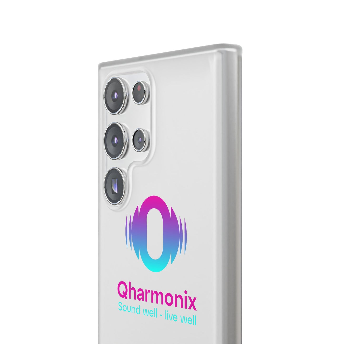 Stylish Phone Case: Qharmonix Sound Well Live Well, Customizable Flexi Cases, Tech Accessory, Unique Gift, Music Lover Merchandise, [...]