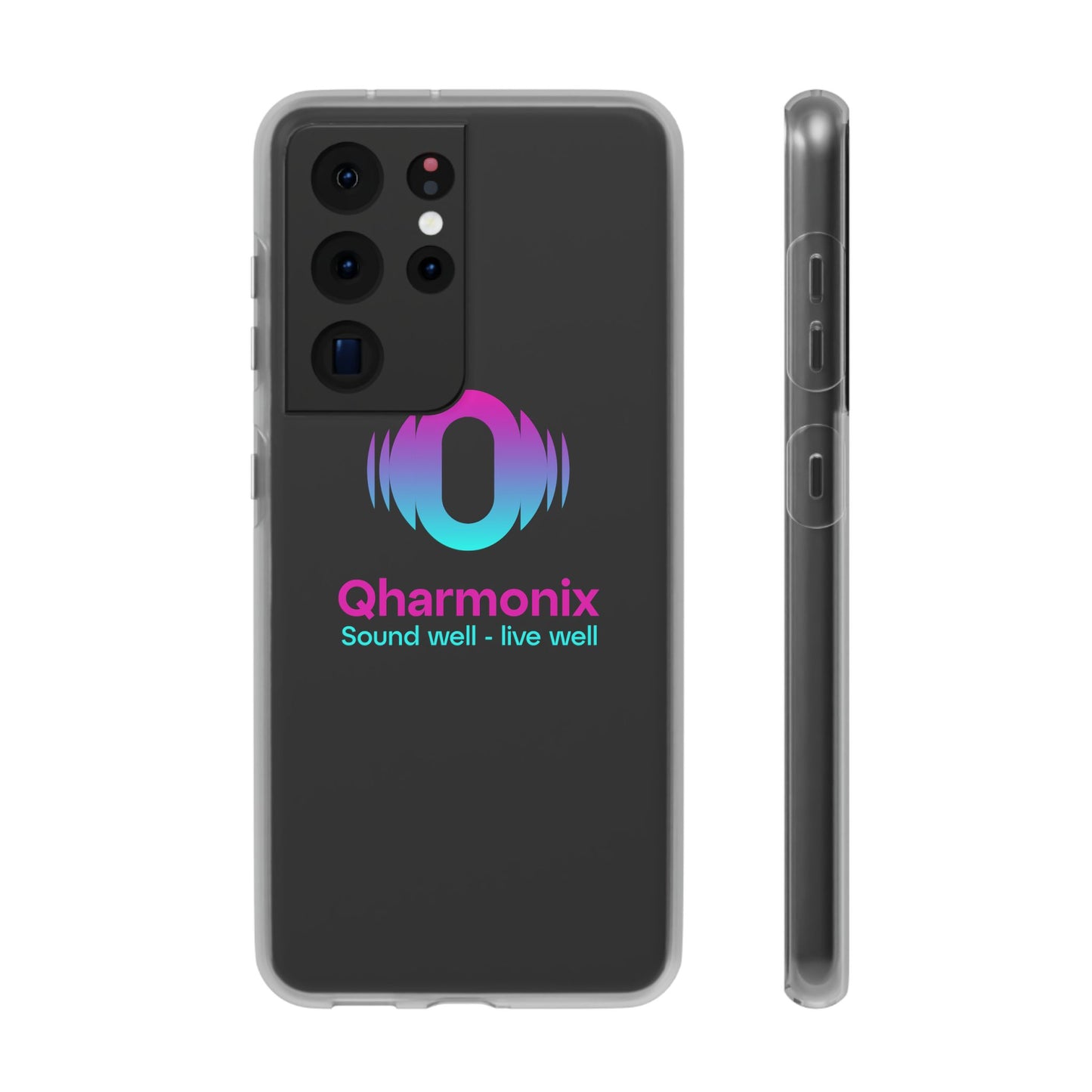 Stylish Phone Case: Qharmonix Sound Well Live Well, Customizable Flexi Cases, Tech Accessory, Unique Gift, Music Lover Merchandise, [...]