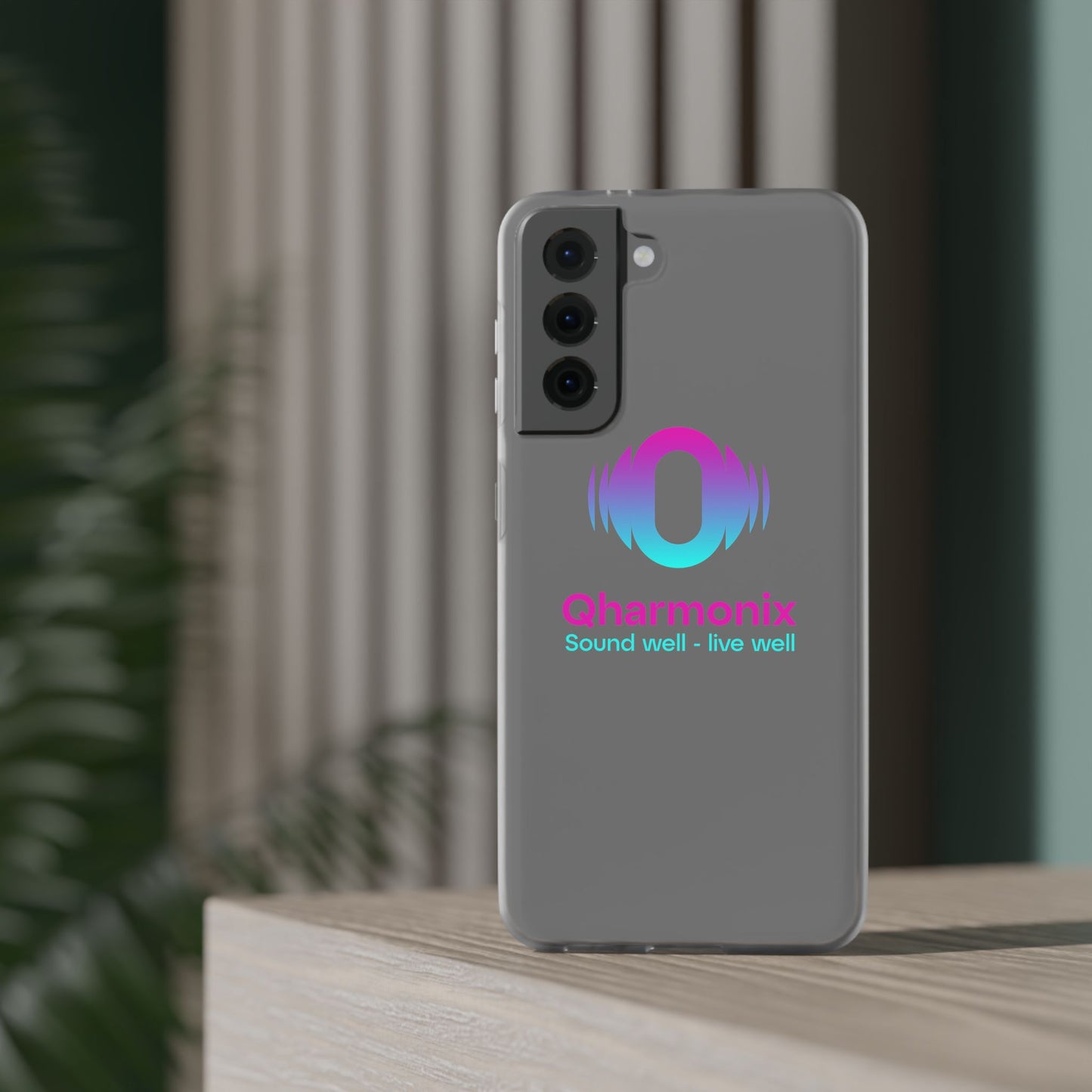 Stylish Phone Case: Qharmonix Sound Well Live Well, Customizable Flexi Cases, Tech Accessory, Unique Gift, Music Lover Merchandise, [...]