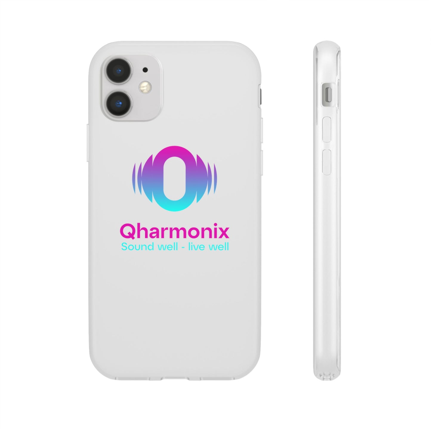 Stylish Phone Case: Qharmonix Sound Well Live Well, Customizable Flexi Cases, Tech Accessory, Unique Gift, Music Lover Merchandise, [...]