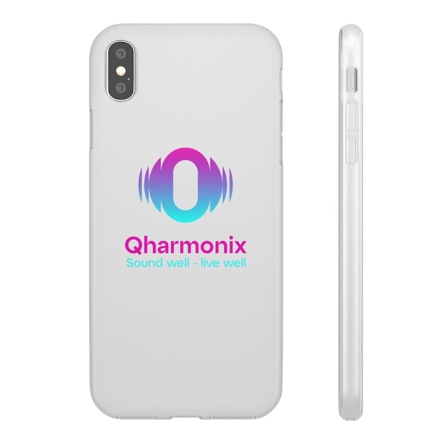 Stylish Phone Case: Qharmonix Sound Well Live Well, Customizable Flexi Cases, Tech Accessory, Unique Gift, Music Lover Merchandise, [...]