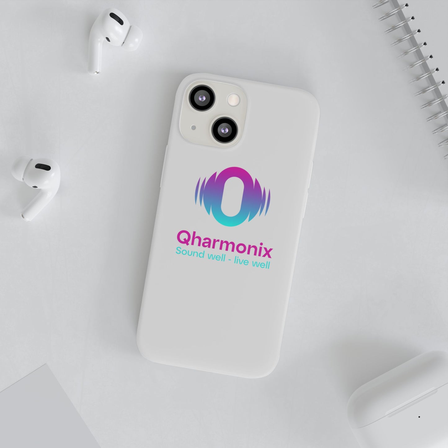 Stylish Phone Case: Qharmonix Sound Well Live Well, Customizable Flexi Cases, Tech Accessory, Unique Gift, Music Lover Merchandise, [...]