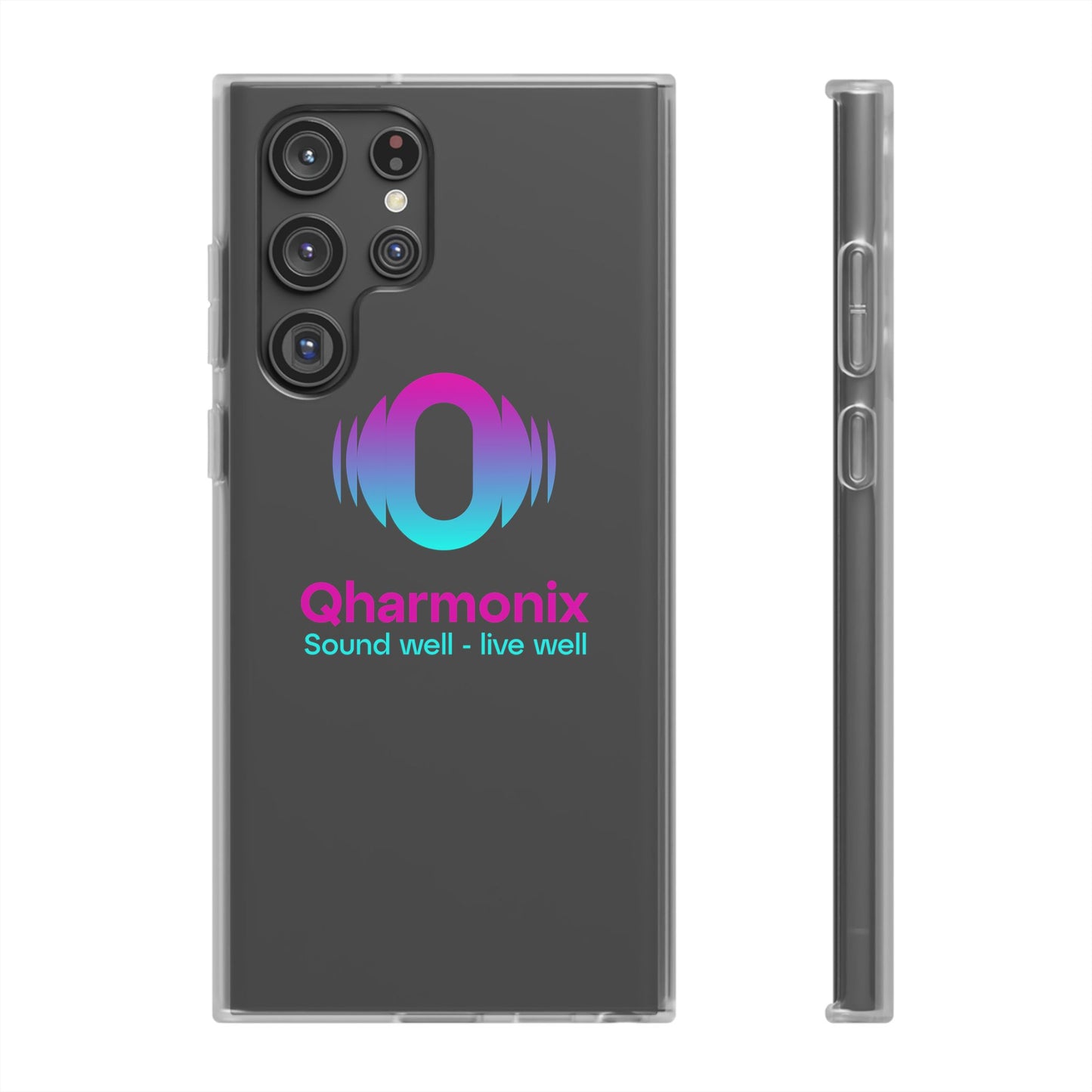 Stylish Phone Case: Qharmonix Sound Well Live Well, Customizable Flexi Cases, Tech Accessory, Unique Gift, Music Lover Merchandise, [...]