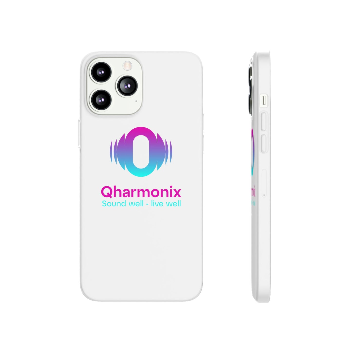 Stylish Phone Case: Qharmonix Sound Well Live Well, Customizable Flexi Cases, Tech Accessory, Unique Gift, Music Lover Merchandise, [...]