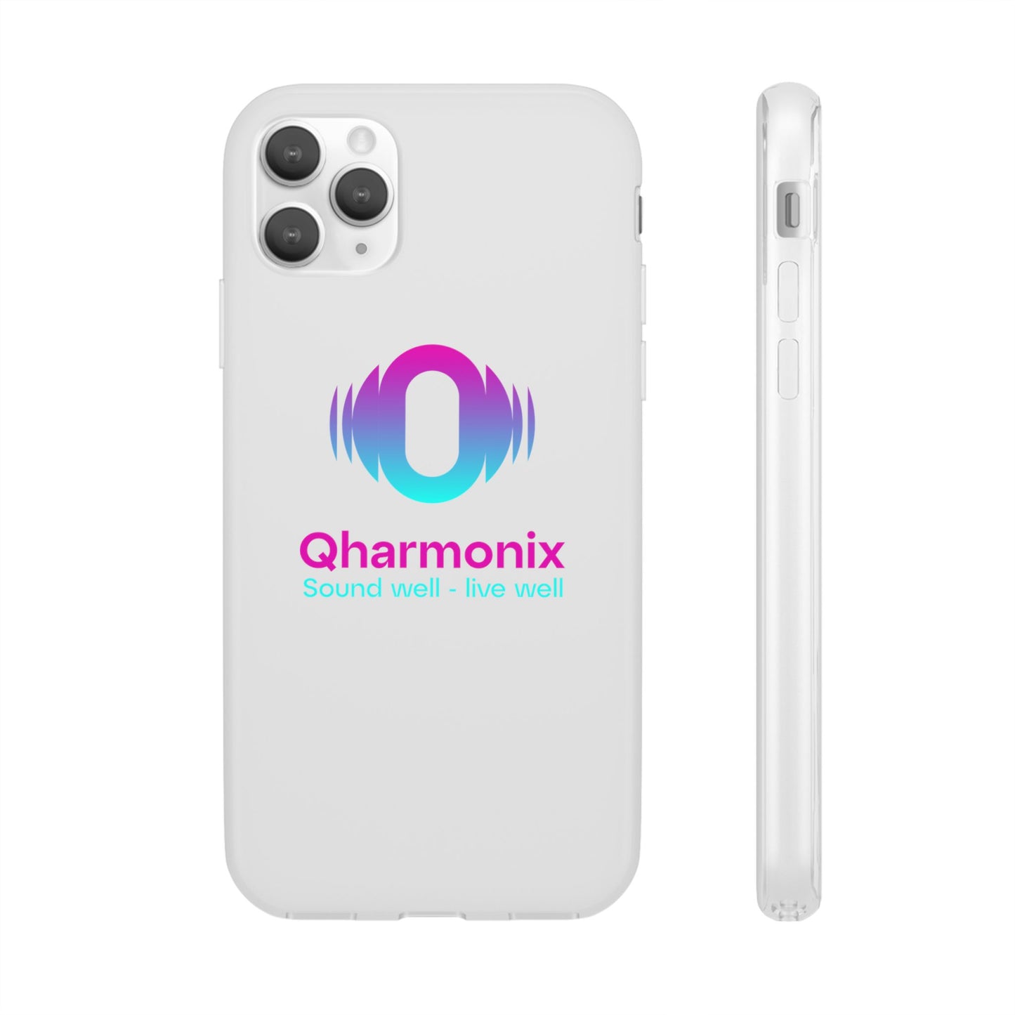 Stylish Phone Case: Qharmonix Sound Well Live Well, Customizable Flexi Cases, Tech Accessory, Unique Gift, Music Lover Merchandise, [...]