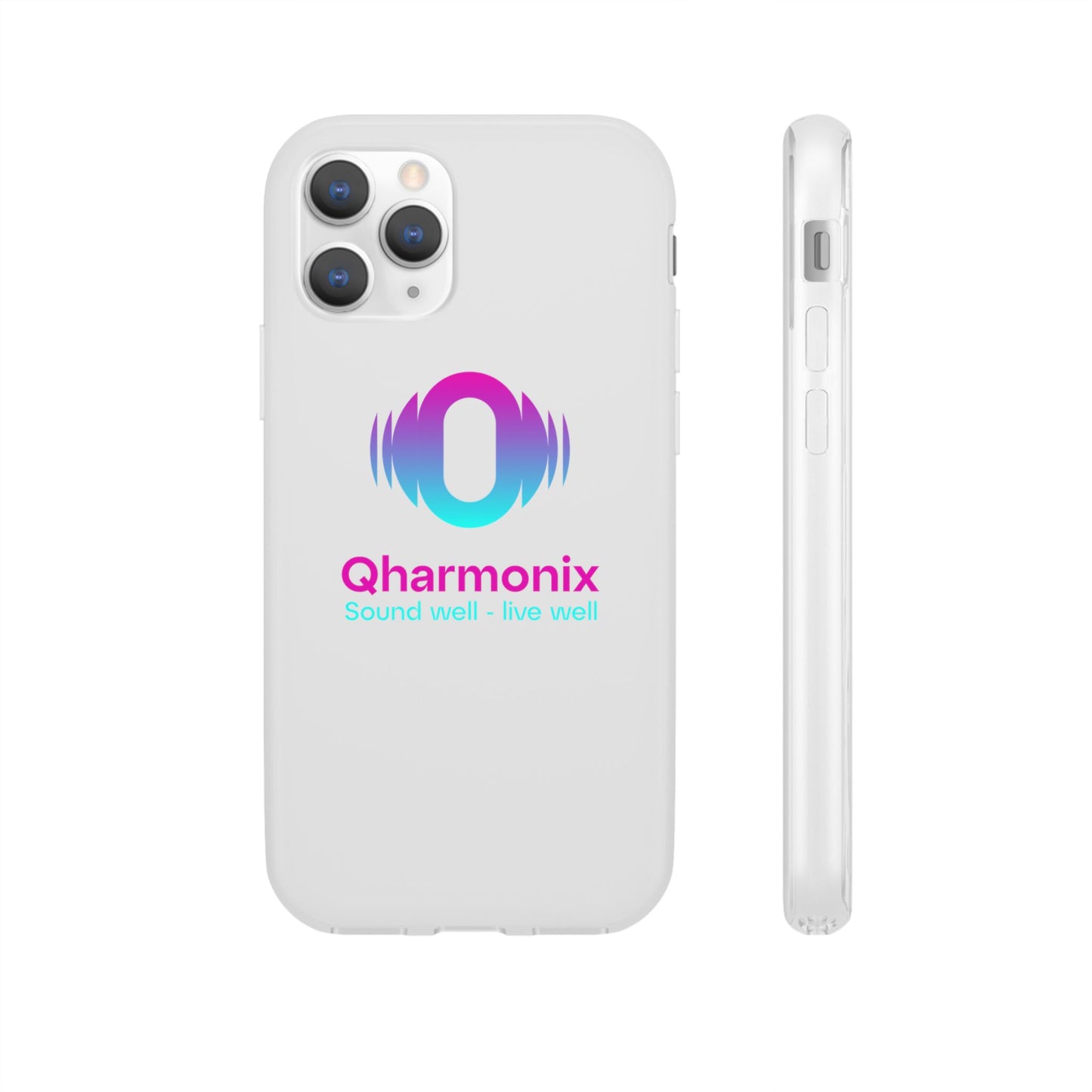 Stylish Phone Case: Qharmonix Sound Well Live Well, Customizable Flexi Cases, Tech Accessory, Unique Gift, Music Lover Merchandise, [...]