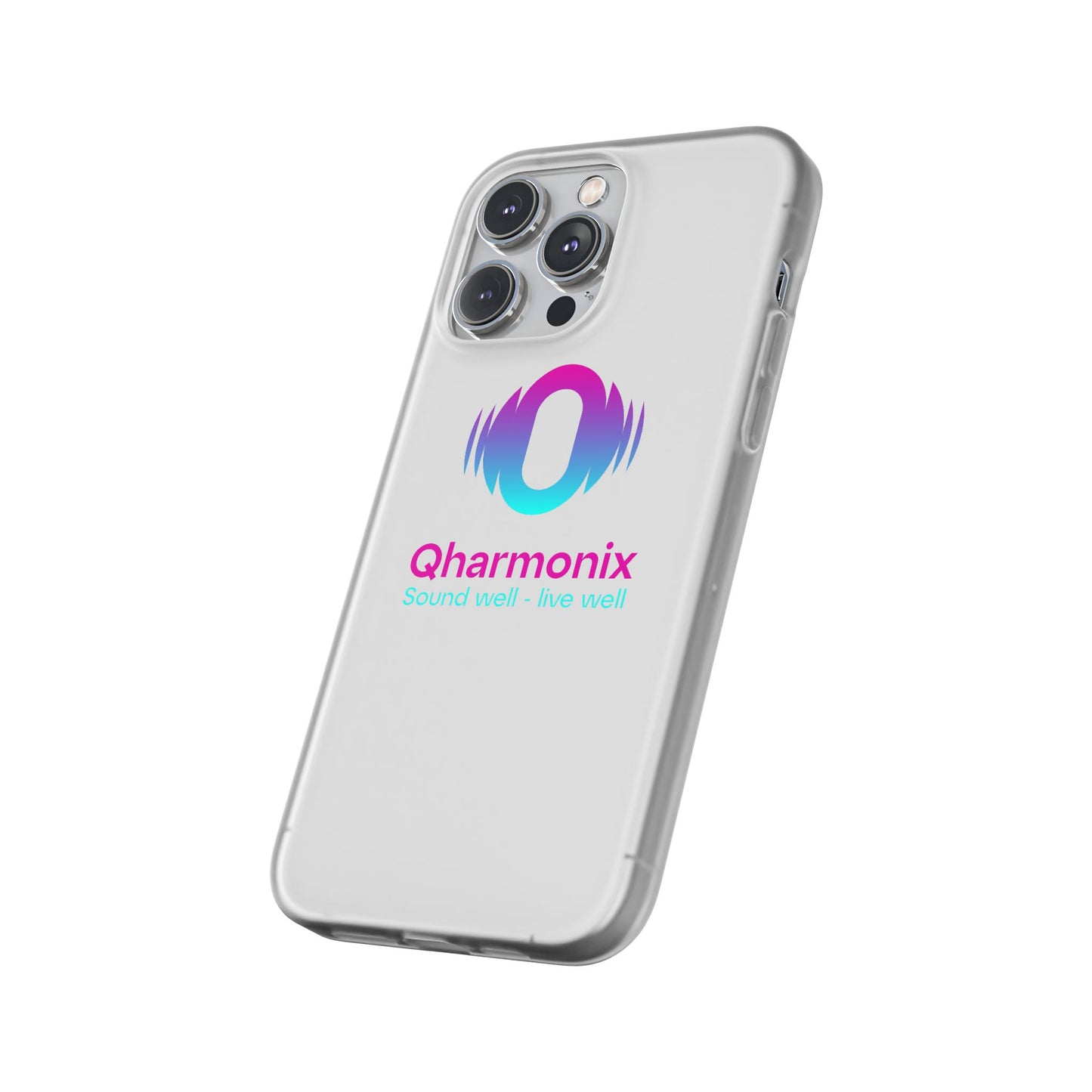 Stylish Phone Case: Qharmonix Sound Well Live Well, Customizable Flexi Cases, Tech Accessory, Unique Gift, Music Lover Merchandise, [...]