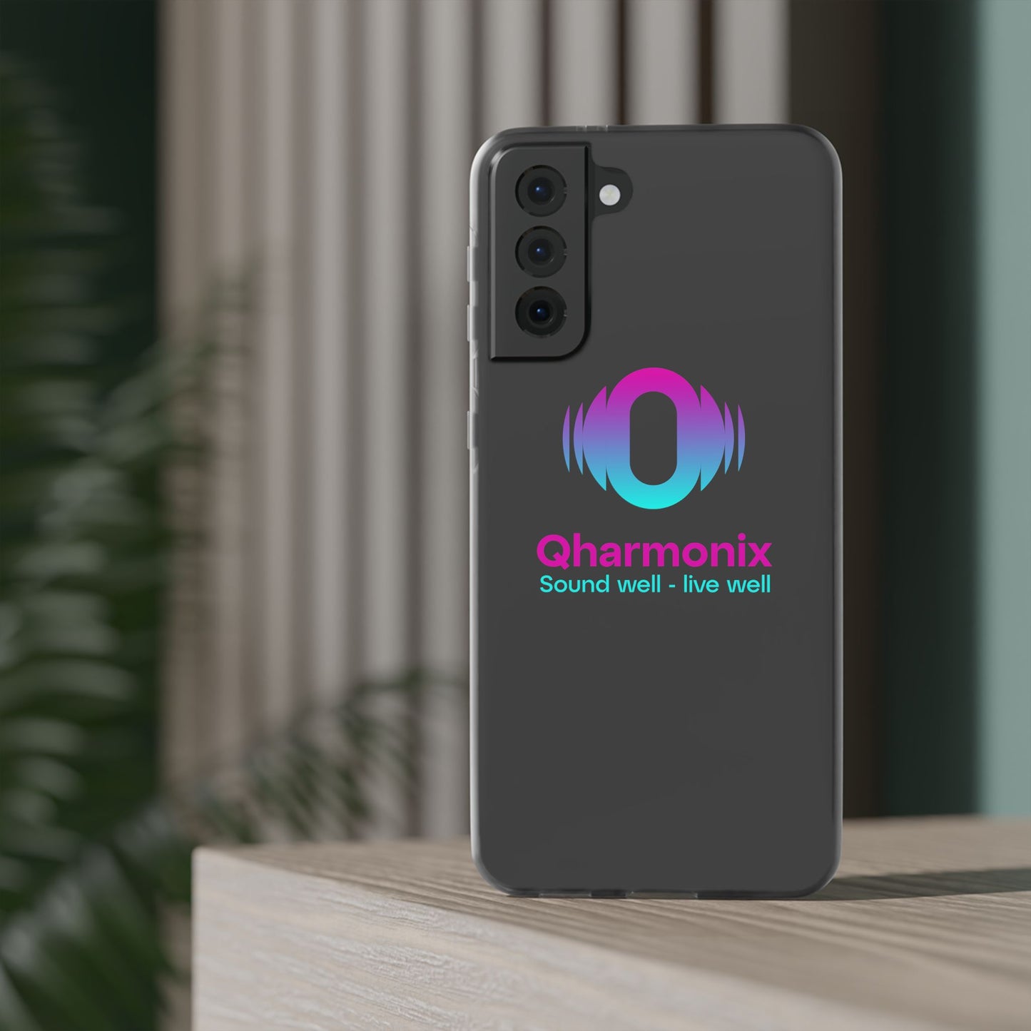 Stylish Phone Case: Qharmonix Sound Well Live Well, Customizable Flexi Cases, Tech Accessory, Unique Gift, Music Lover Merchandise, [...]